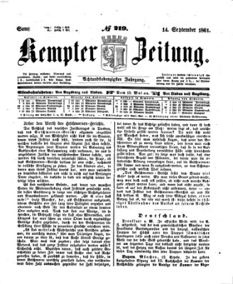 Kemptner Zeitung Samstag 14. September 1861