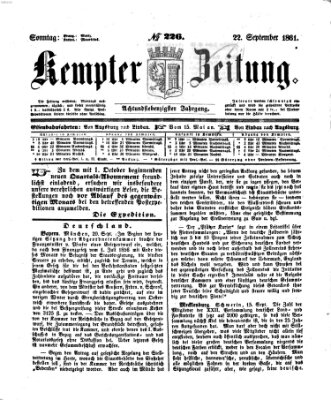 Kemptner Zeitung Sonntag 22. September 1861