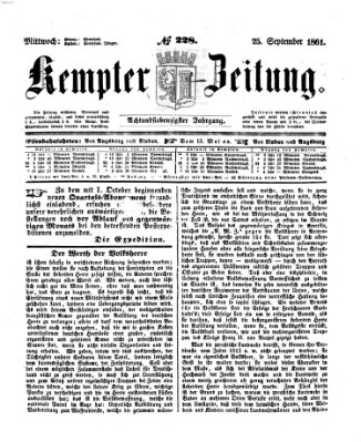 Kemptner Zeitung Mittwoch 25. September 1861