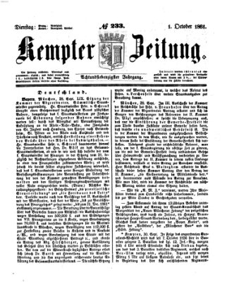 Kemptner Zeitung Dienstag 1. Oktober 1861