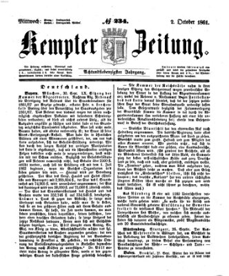 Kemptner Zeitung Mittwoch 2. Oktober 1861