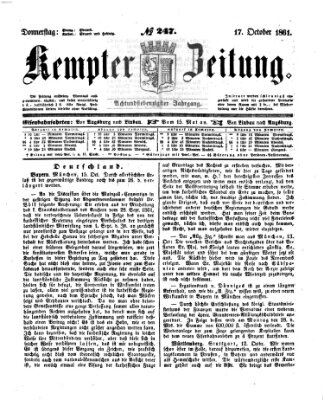 Kemptner Zeitung Donnerstag 17. Oktober 1861