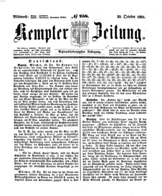 Kemptner Zeitung Mittwoch 30. Oktober 1861