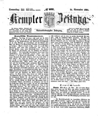 Kemptner Zeitung Donnerstag 21. November 1861