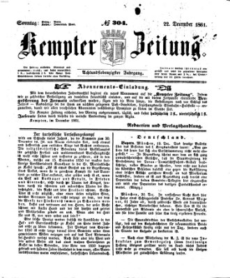 Kemptner Zeitung Sonntag 22. Dezember 1861