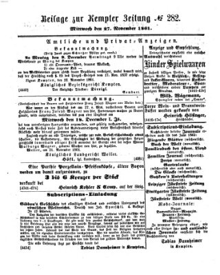 Kemptner Zeitung Mittwoch 27. November 1861