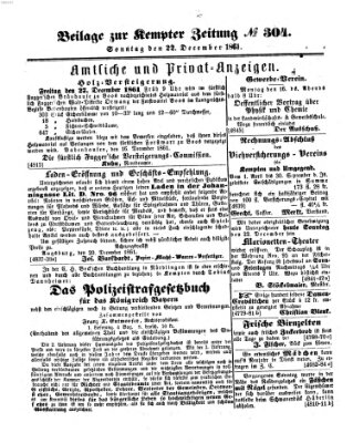 Kemptner Zeitung Sonntag 22. Dezember 1861