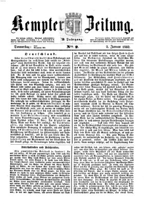 Kemptner Zeitung Donnerstag 2. Januar 1862