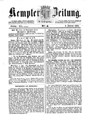 Kemptner Zeitung Freitag 3. Januar 1862