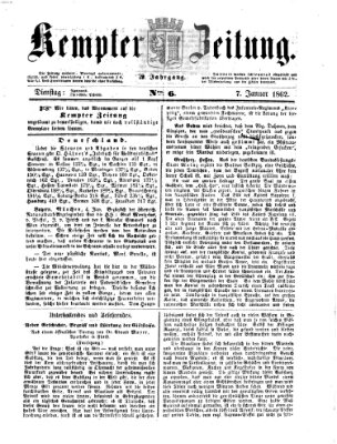 Kemptner Zeitung Dienstag 7. Januar 1862