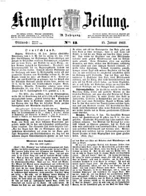 Kemptner Zeitung Mittwoch 15. Januar 1862