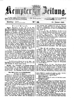 Kemptner Zeitung Samstag 18. Januar 1862