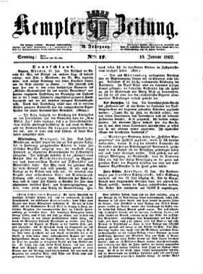 Kemptner Zeitung Sonntag 19. Januar 1862