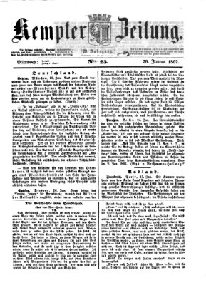 Kemptner Zeitung Mittwoch 29. Januar 1862