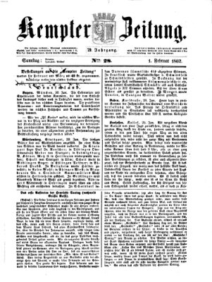 Kemptner Zeitung Samstag 1. Februar 1862