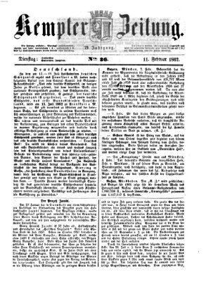 Kemptner Zeitung Dienstag 11. Februar 1862