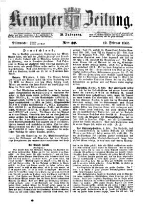 Kemptner Zeitung Mittwoch 12. Februar 1862