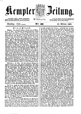 Kemptner Zeitung Samstag 15. Februar 1862