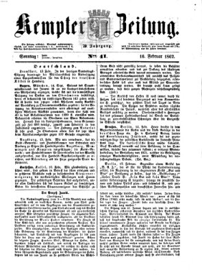 Kemptner Zeitung Sonntag 16. Februar 1862