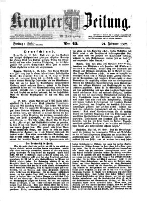 Kemptner Zeitung Freitag 21. Februar 1862