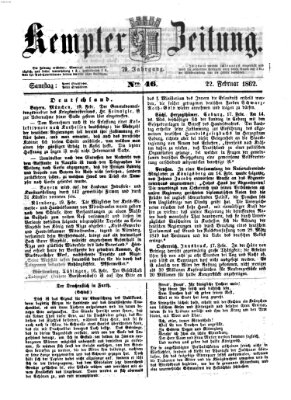 Kemptner Zeitung Samstag 22. Februar 1862