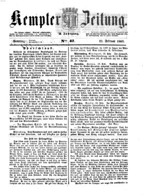 Kemptner Zeitung Sonntag 23. Februar 1862