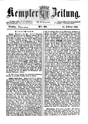 Kemptner Zeitung Dienstag 25. Februar 1862