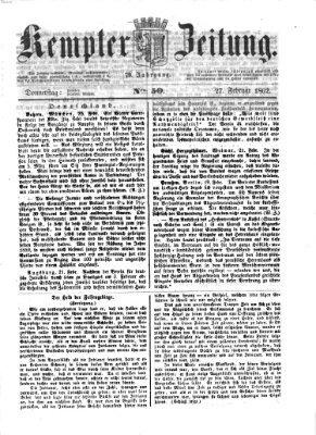 Kemptner Zeitung Donnerstag 27. Februar 1862