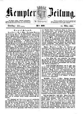 Kemptner Zeitung Dienstag 11. März 1862