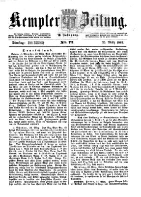 Kemptner Zeitung Dienstag 25. März 1862