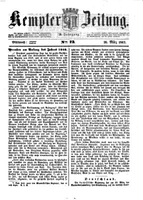 Kemptner Zeitung Mittwoch 26. März 1862