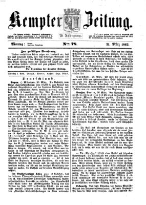 Kemptner Zeitung Montag 31. März 1862