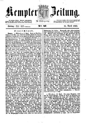 Kemptner Zeitung Freitag 11. April 1862