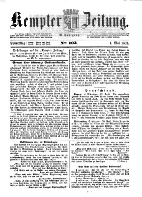 Kemptner Zeitung Donnerstag 1. Mai 1862