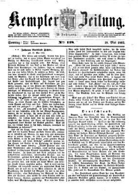 Kemptner Zeitung Sonntag 18. Mai 1862