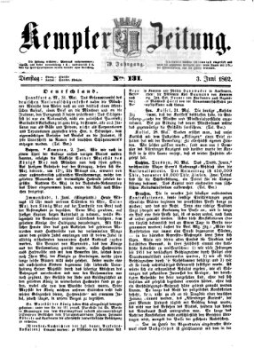 Kemptner Zeitung Dienstag 3. Juni 1862