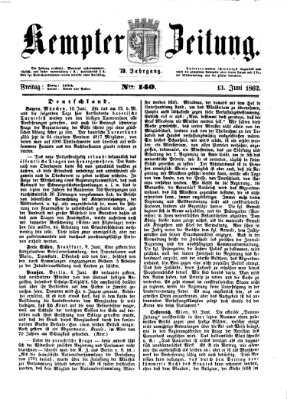 Kemptner Zeitung Freitag 13. Juni 1862