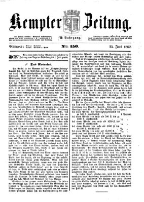 Kemptner Zeitung Mittwoch 25. Juni 1862