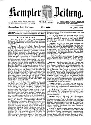 Kemptner Zeitung Donnerstag 26. Juni 1862