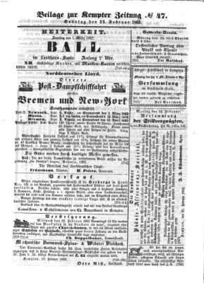 Kemptner Zeitung Sonntag 23. Februar 1862