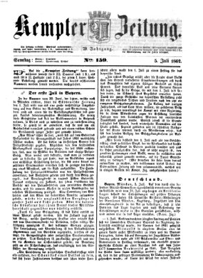 Kemptner Zeitung Samstag 5. Juli 1862