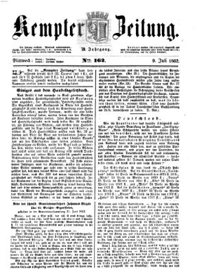 Kemptner Zeitung Mittwoch 9. Juli 1862