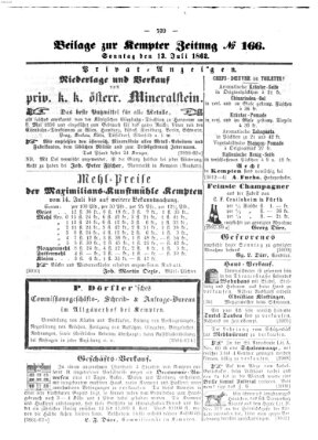 Kemptner Zeitung Sonntag 13. Juli 1862