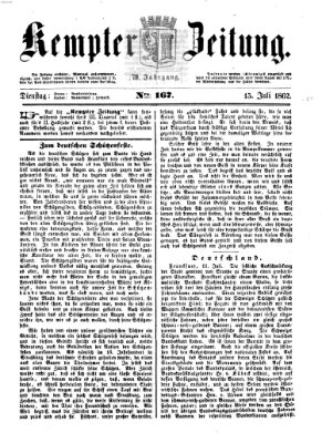 Kemptner Zeitung Dienstag 15. Juli 1862