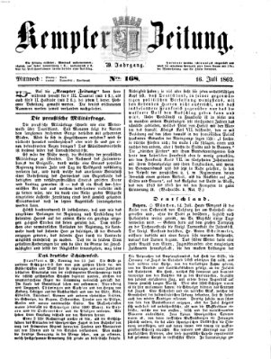 Kemptner Zeitung Mittwoch 16. Juli 1862