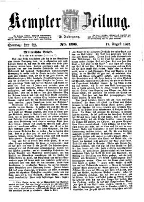 Kemptner Zeitung Sonntag 17. August 1862