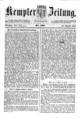 Kemptner Zeitung Dienstag 19. August 1862