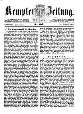 Kemptner Zeitung Donnerstag 21. August 1862