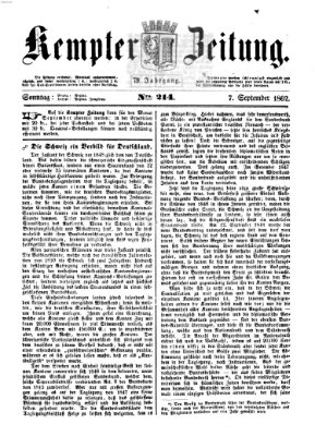 Kemptner Zeitung Sonntag 7. September 1862