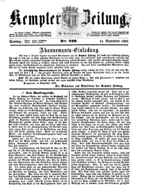 Kemptner Zeitung Sonntag 14. September 1862